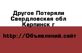 Другое Потеряли. Свердловская обл.,Карпинск г.